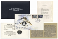 Sir Edmund Hillary & Tenzing Norgay Signed First Day Cover -- With Limited Edition Coin Marking the 25th Anniversary of Everests First Ascent